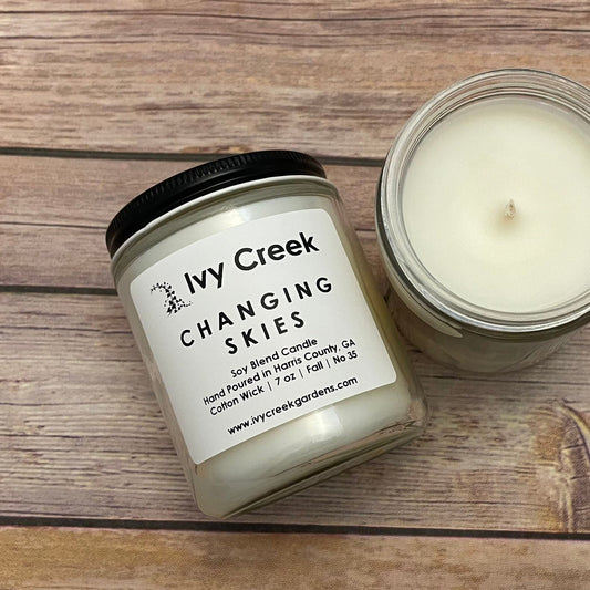 Ivy Creek Changing Skies 7 oz Soy Blend Candle | Hand Poured | Cotton Wick | Small Batch | Clean Burning | Container Candle