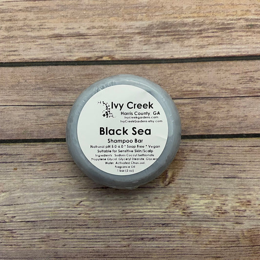Ivy Creek Black Sea Shampoo Bar - 3 oz | Fragrance-Free | Soap-Free | pH Balanced | Vegan | Certified RSPO