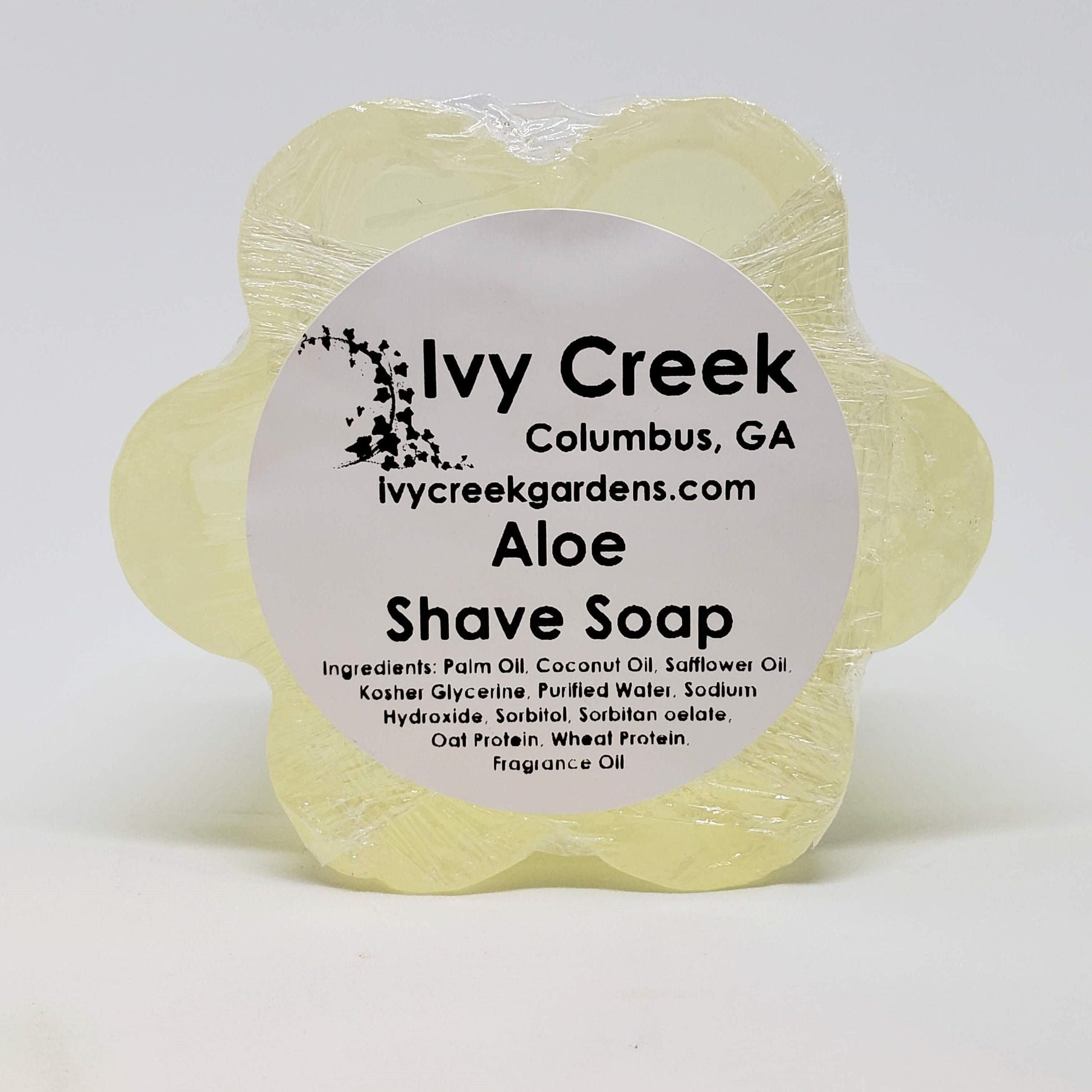 Ivy Creek Aloe Shave Soap | Glycerin Shave Soap | Perfect Shave | Soothing and Nourishing with Aloe | Vegan, Natural, Cruelty-Free | 3.5 oz