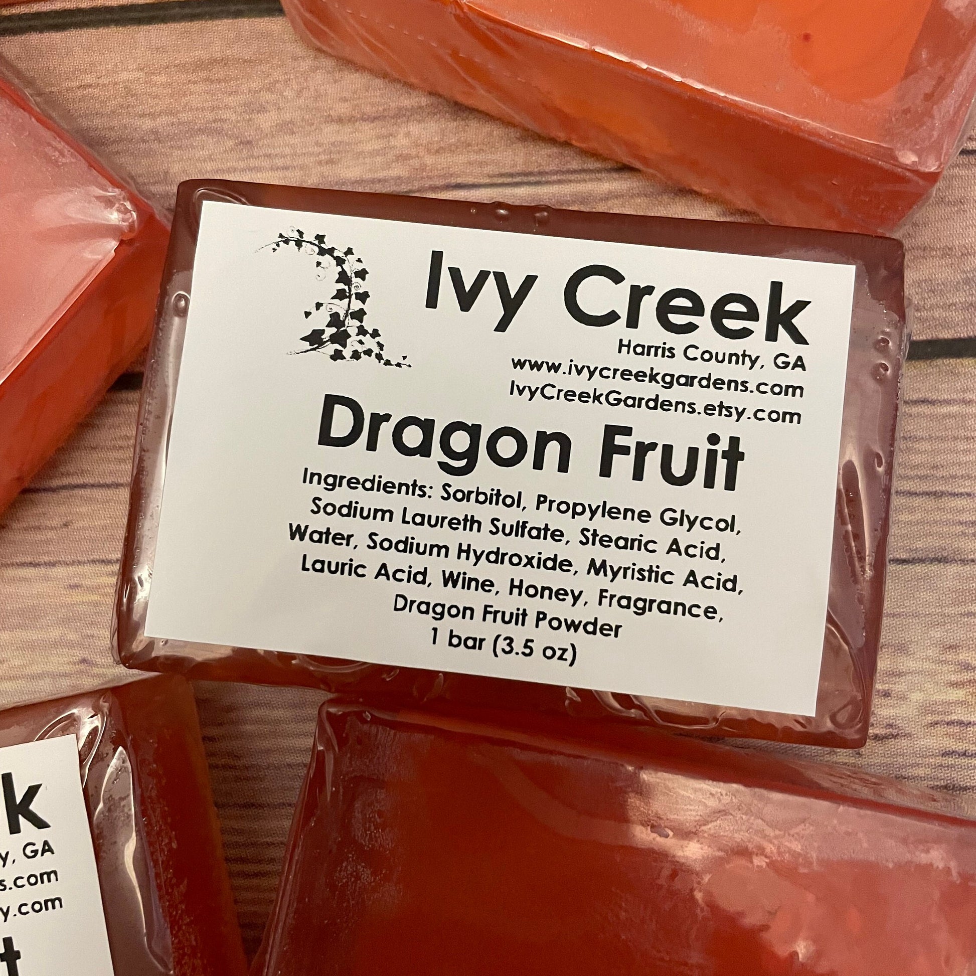 Ivy Creek Dragon Fruit Bar Soap | Honey Wine Soap | Natural Antioxidant Soap | 3.5 oz Bar