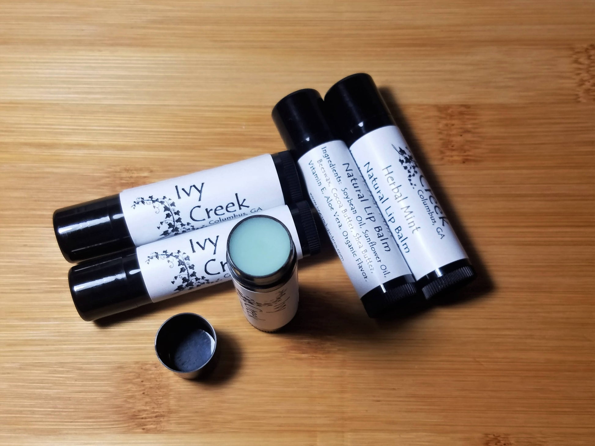 Ivy Creek Herbal Mint Natural Lip Balm - Holistic Lip Care - Chapstick - All Natural Ingredients