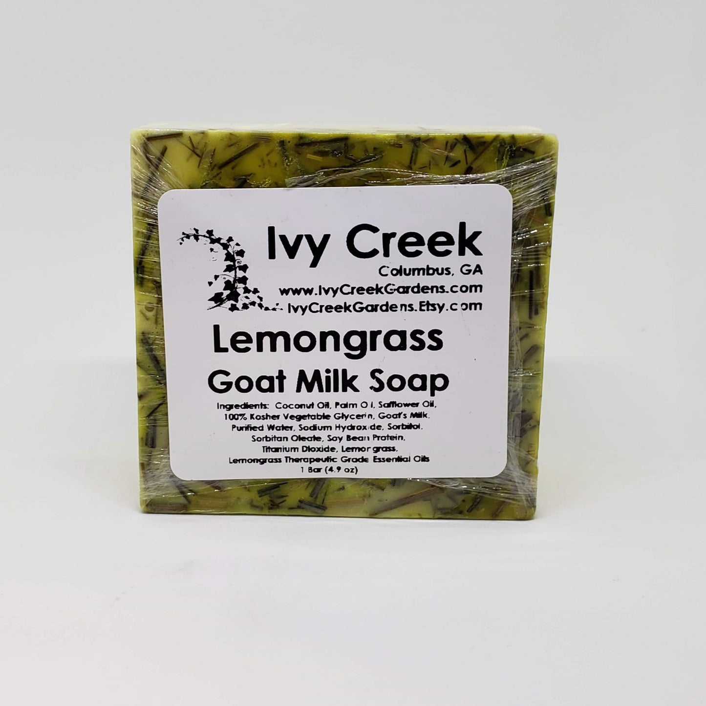 Ivy Creek Lemongrass Goat Milk Soap | Natural Handmade Soap | Holistic Soap | 4.9 oz