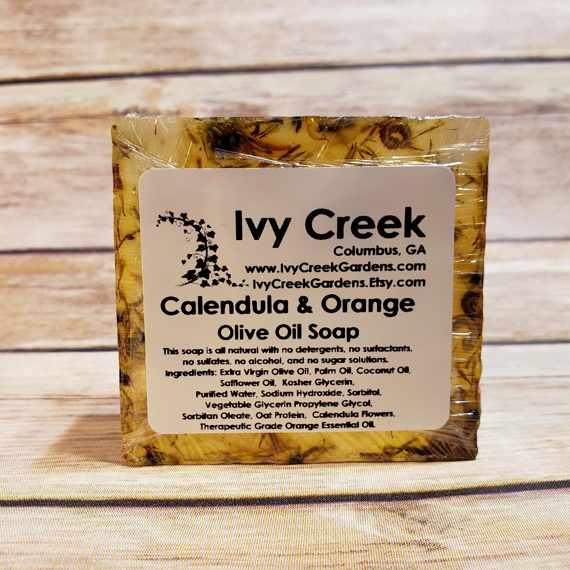 Ivy Creek Calendula & Orange Olive Oil Soap - Herbal, Moisturizing, Gentle, 5 oz