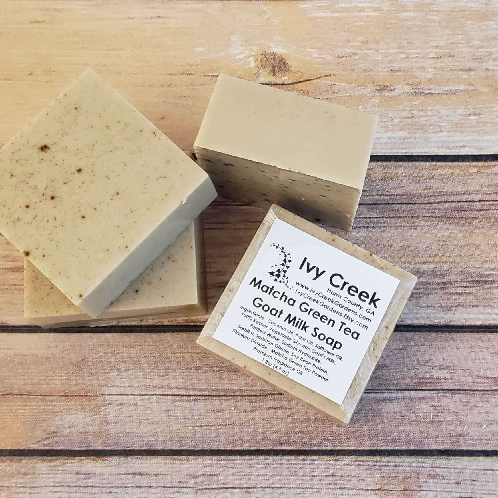 Ivy Creek Matcha Green Tea Goat Milk Soap | Natural and Nourishing | Clean Green Tea Scent - 4.9 oz bar