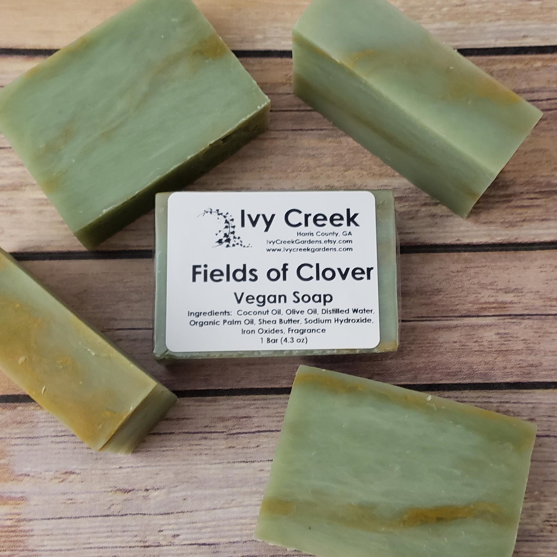 Ivy Creek Fields of Clover Soap - Vegan, Natural Soap - Handmade Soap Gift - 4 oz