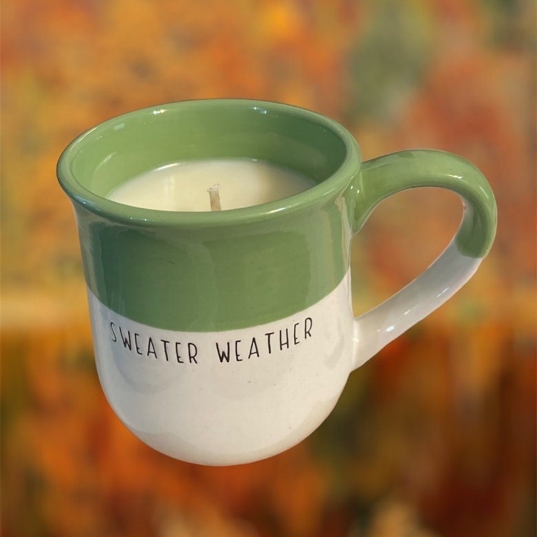 Sweater Weather Coffee Mug Candle | No 6 | Toasted Pumpkin Spice Soy Blend Candle | Hand Poured | 12 oz | Cotton Wick | Small Batch