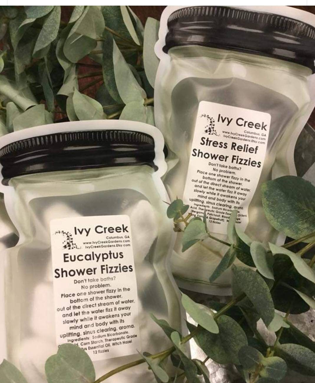 Ivy Creek Shower Fizzy Set - Shower Fizzies, Sinus Fizzies, Aromatherapy, Natural, Holistic