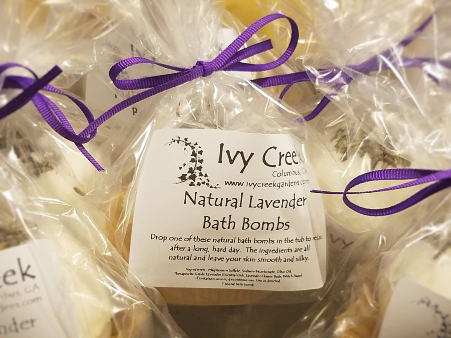 Ivy Creek Lavender Bath Bomb - Natural Bath Fizzies for a Blissful Bathing Experience - Perfect Gifts for Her and Mom
