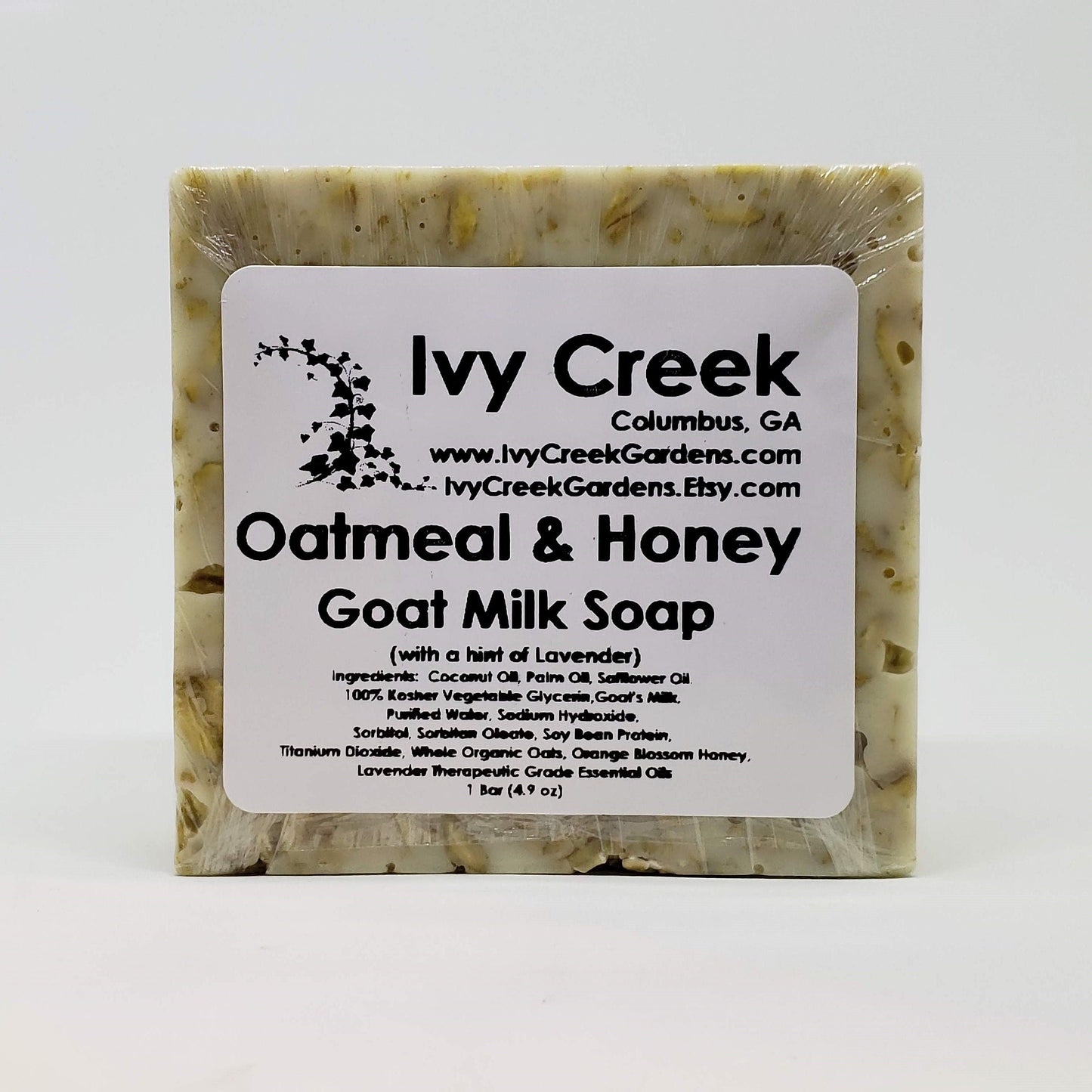 Ivy Creek Oatmeal & Honey Goat Milk Bar Soap | Natural Soap | 4.9 oz | Holistic Soap | Gifts for Her