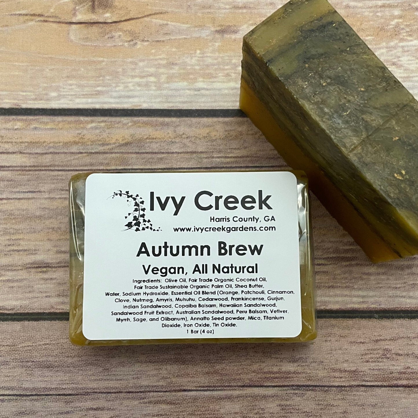 Ivy Creek Autumn Brew Vegan Soap - Natural, Vegan, Fair Trade, 4 oz