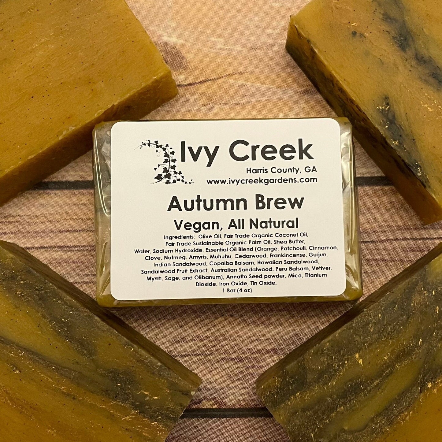 Ivy Creek Autumn Brew Vegan Soap - Natural, Vegan, Fair Trade, 4 oz