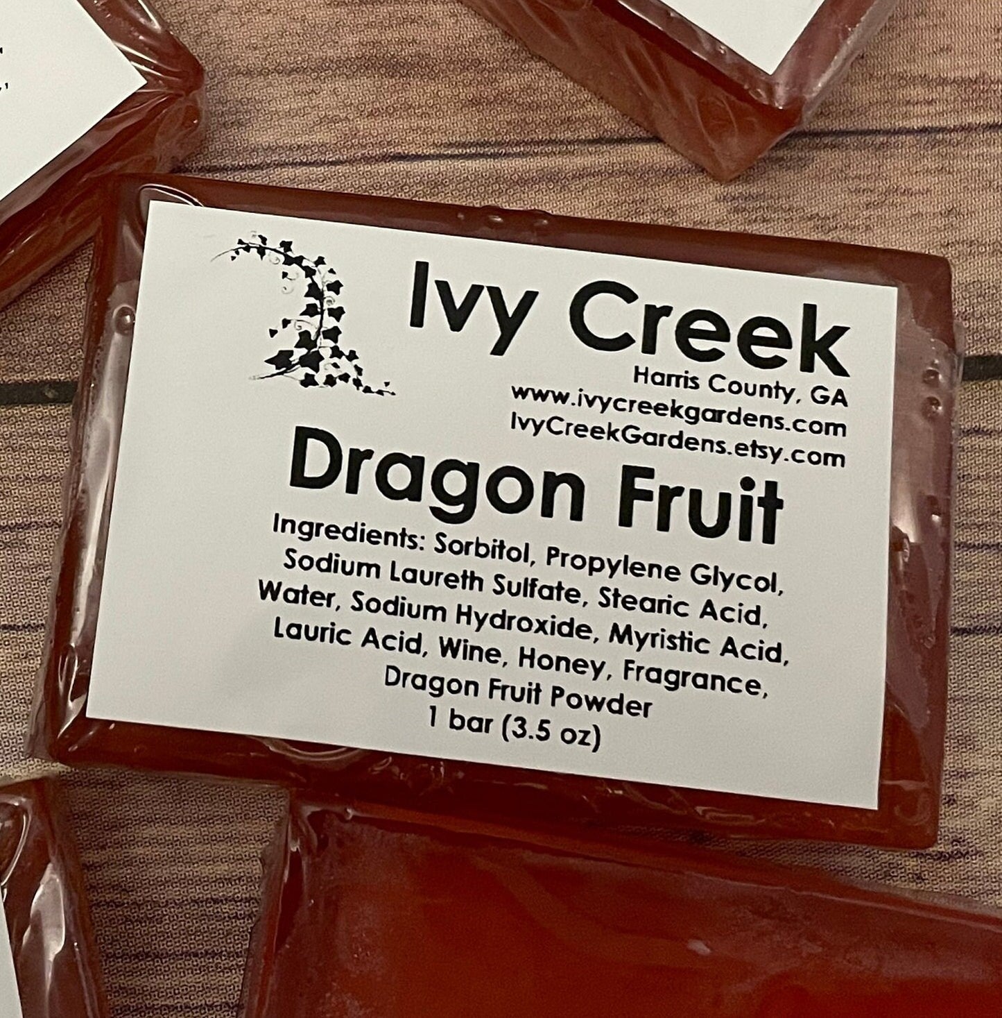 Ivy Creek Dragon Fruit Bar Soap | Honey Wine Soap | Natural Antioxidant Soap | 3.5 oz Bar