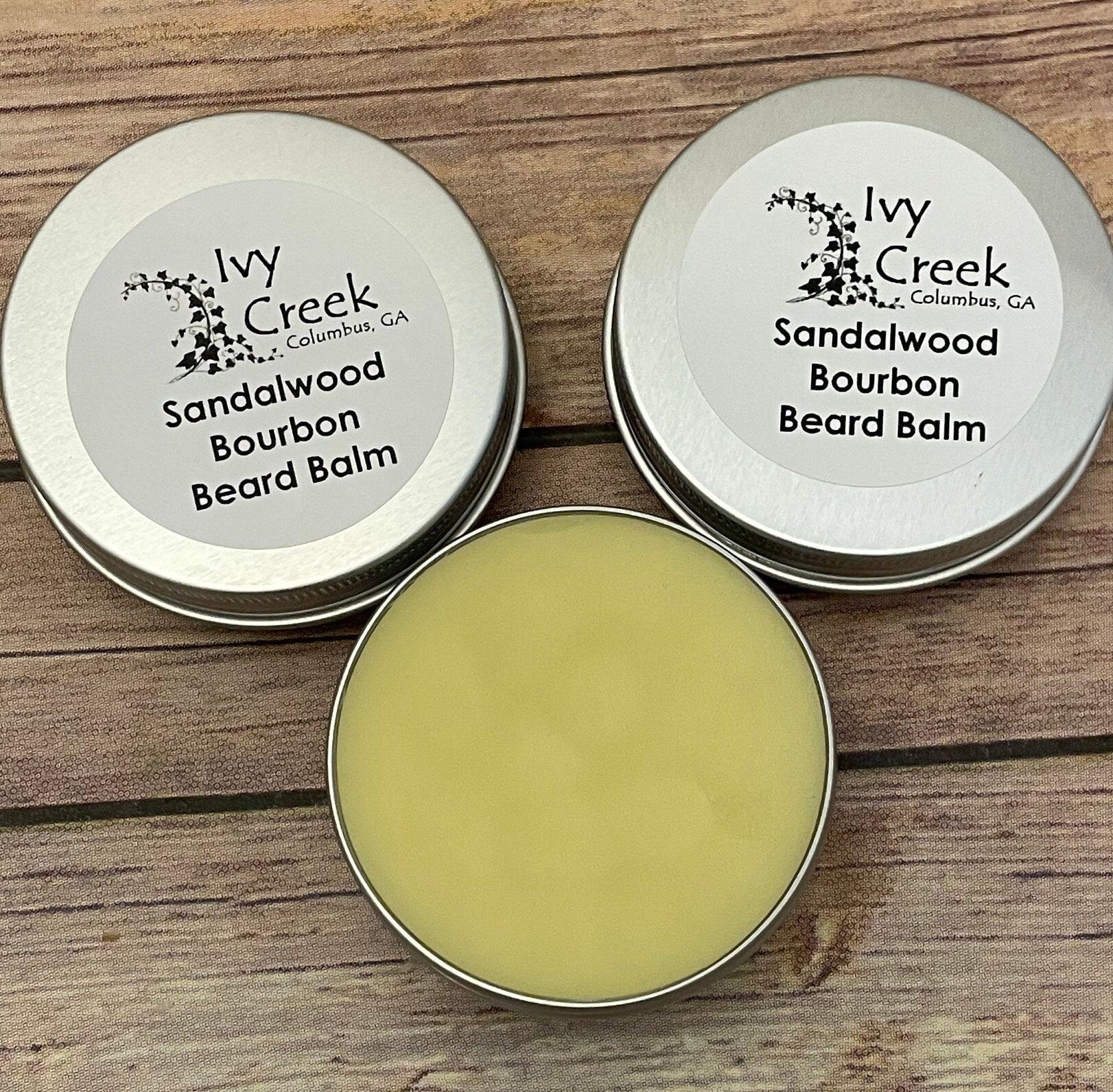 Ivy Creek Sandalwood Bourbon Beard Balm | Natural Conditioning for Your Manly Whiskers | 2 oz | Ready to Ship