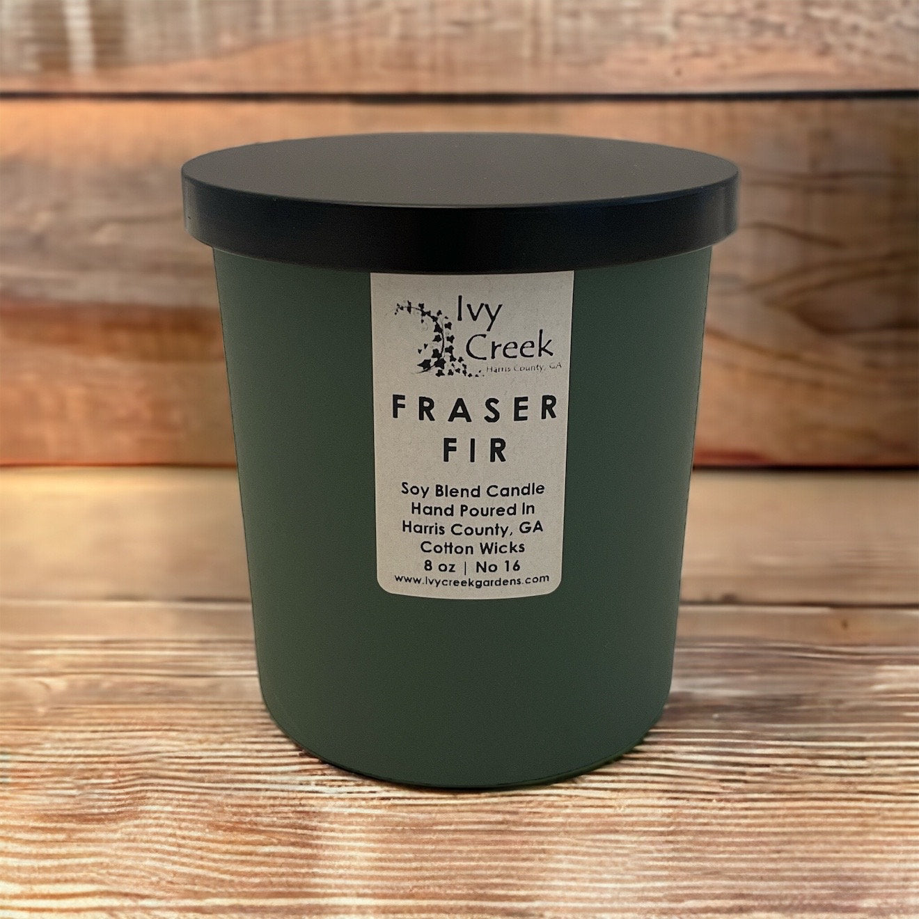 Ivy Creek No 3 | Fraser Fir Soy Blend Candle | Hand Poured | 8 oz | Cotton Wick | Small Batch | Clean Burning | Container Candle | Christmas