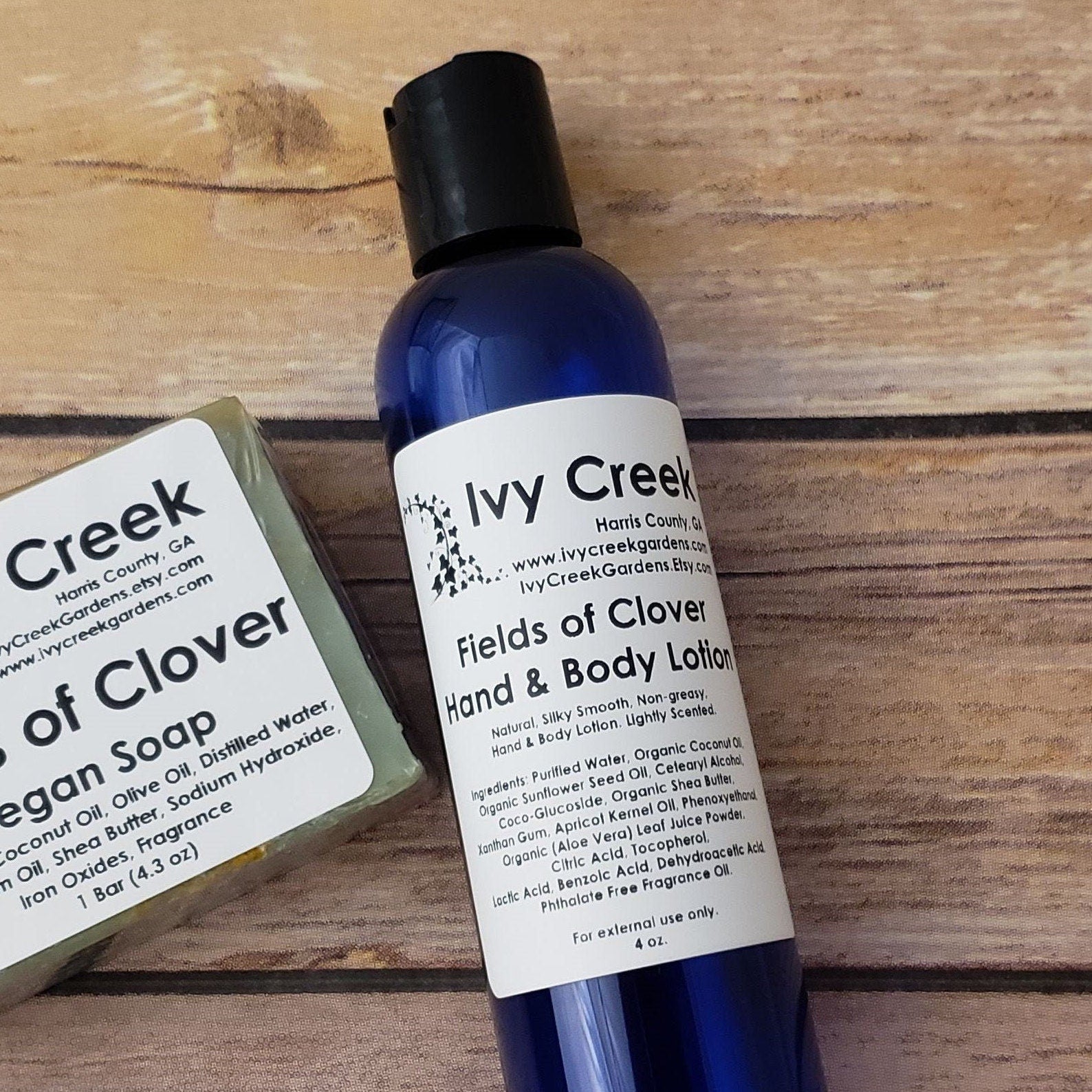 Fields of Clover Hand & Body Lotion Set | Vegan | Soap Gift | Handmade Lotion | Gift for Mom | Friend Coworker | 4 oz